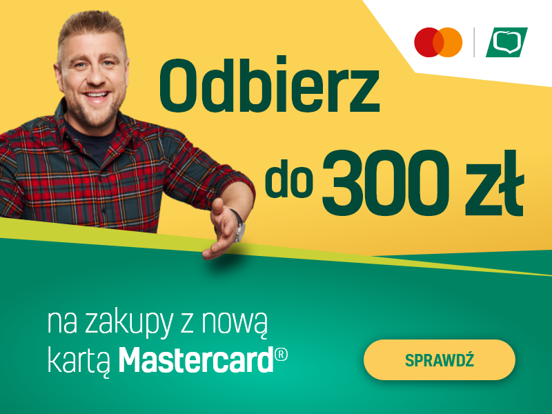Załóż konto osobiste z kartą Mastercard® i odbierz do 300 zł na zakupy!